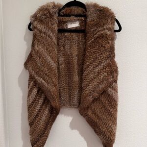 Yves Salomon Dark Brown Fur Accent